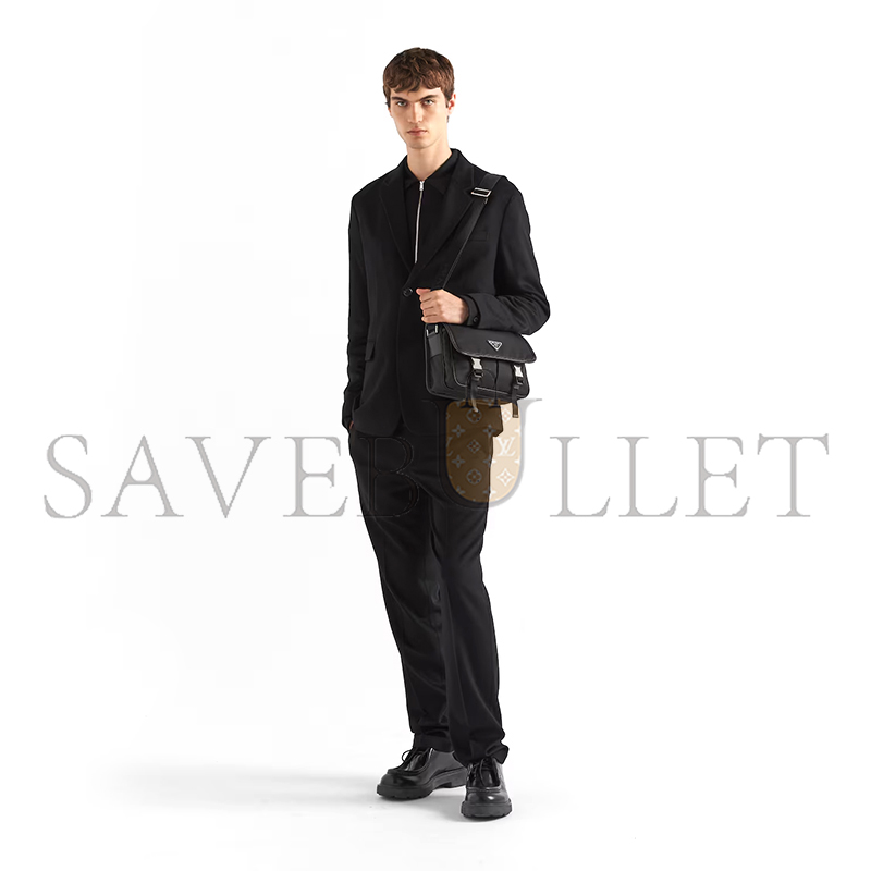 PRADA RE-NYLON AND SAFFIANO LEATHER SHOULDER BAG 2VD769 (26*19*10cm)